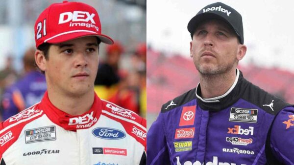 Denny Hamlin and Harrison Burton