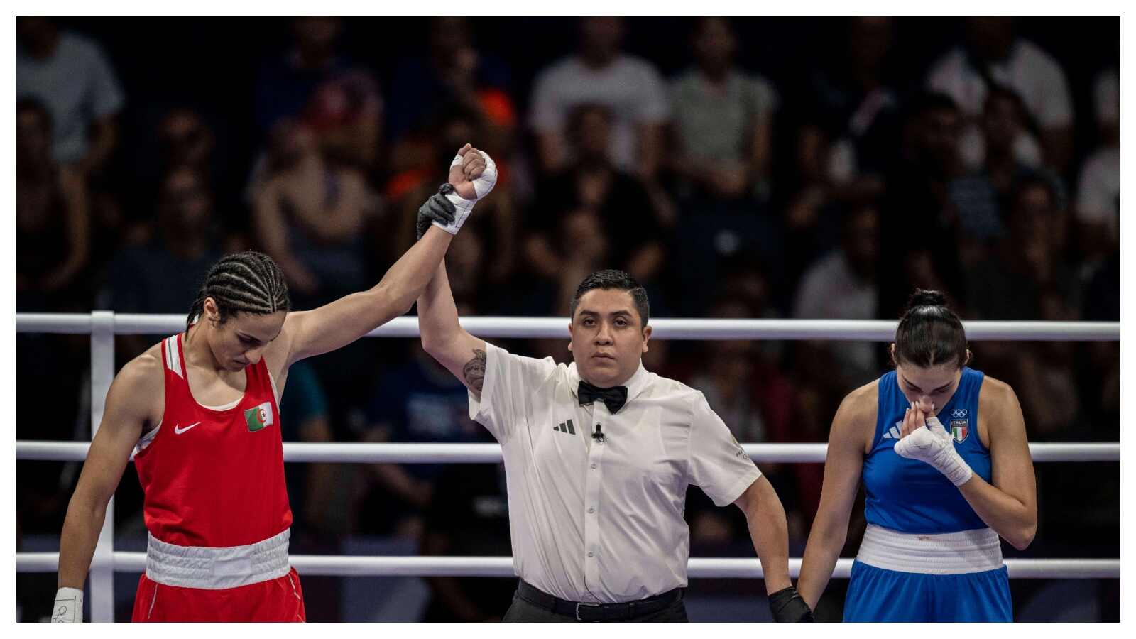 46 seconds and out! Boxer who failed gender test makes female Italian opponent QUIT at Paris Olympics