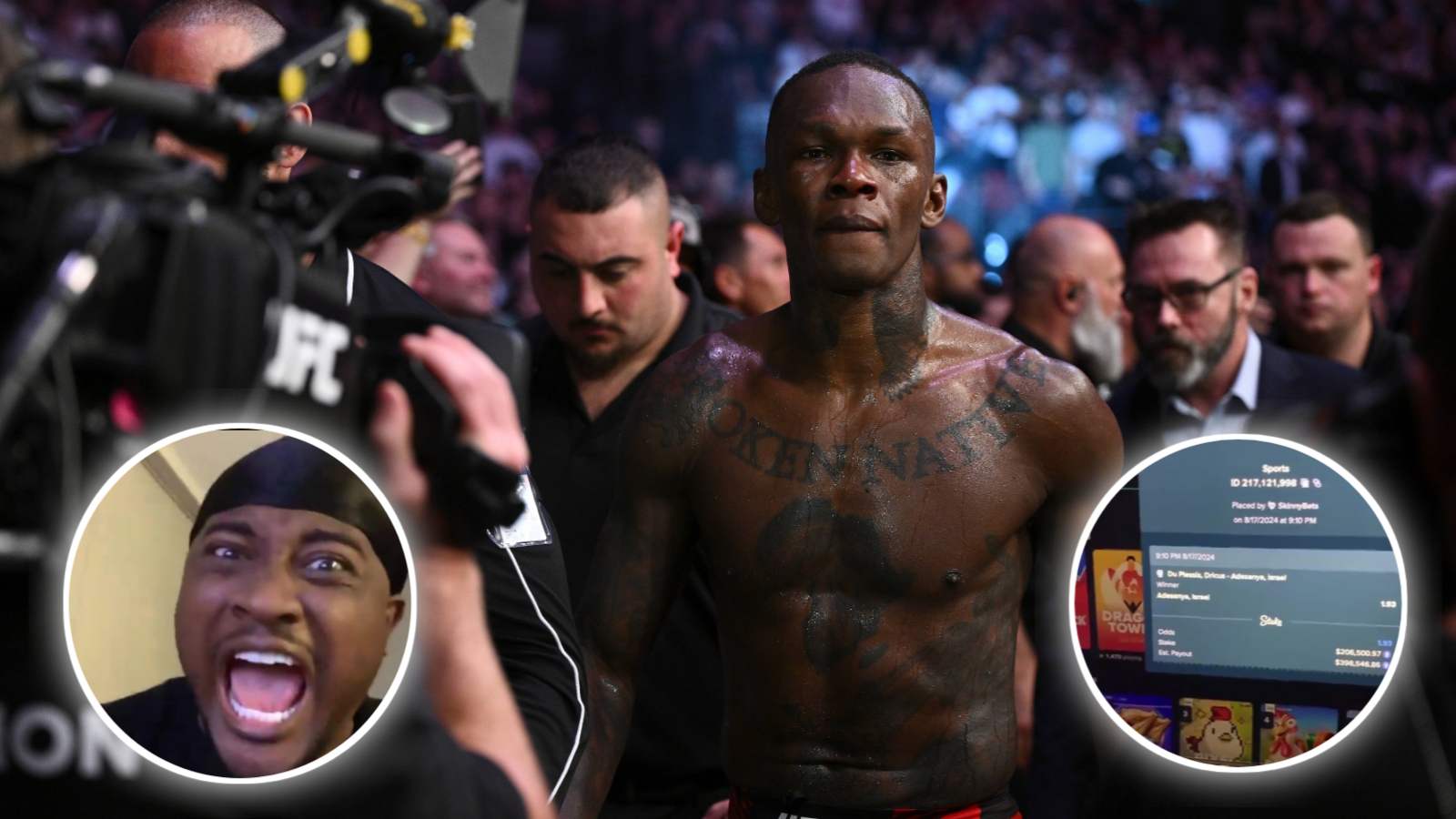 VIDEO: Fan goes viral after losing over $200,000 on Israel Adesanya at UFC 305 