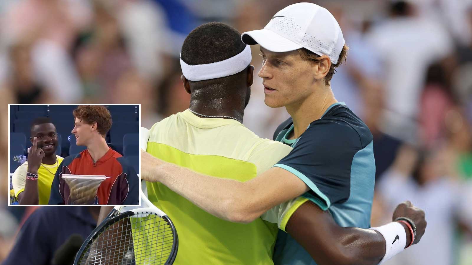 Frances Tiafoe slammed by netizens for his “classless” gesture while photobombing Jannik Sinner with a ‘f*ck’ sign after Cincinnati Open final