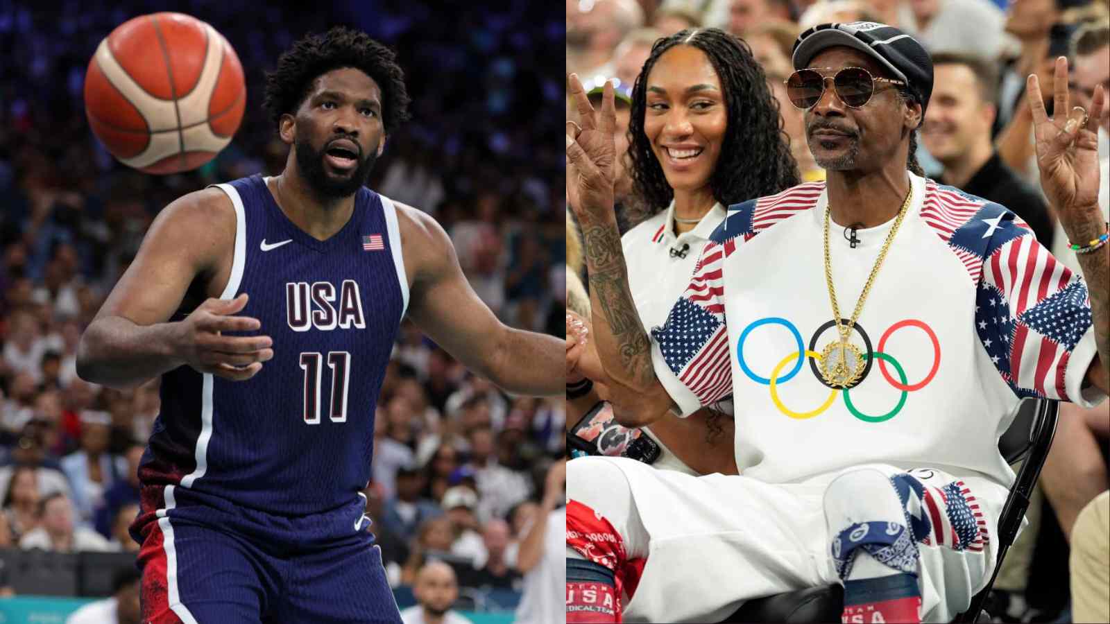 Snoop Dogg and A’ja Wilson in AWE of Joel Embiid shining amidst hostile French crowd at Paris Olympics