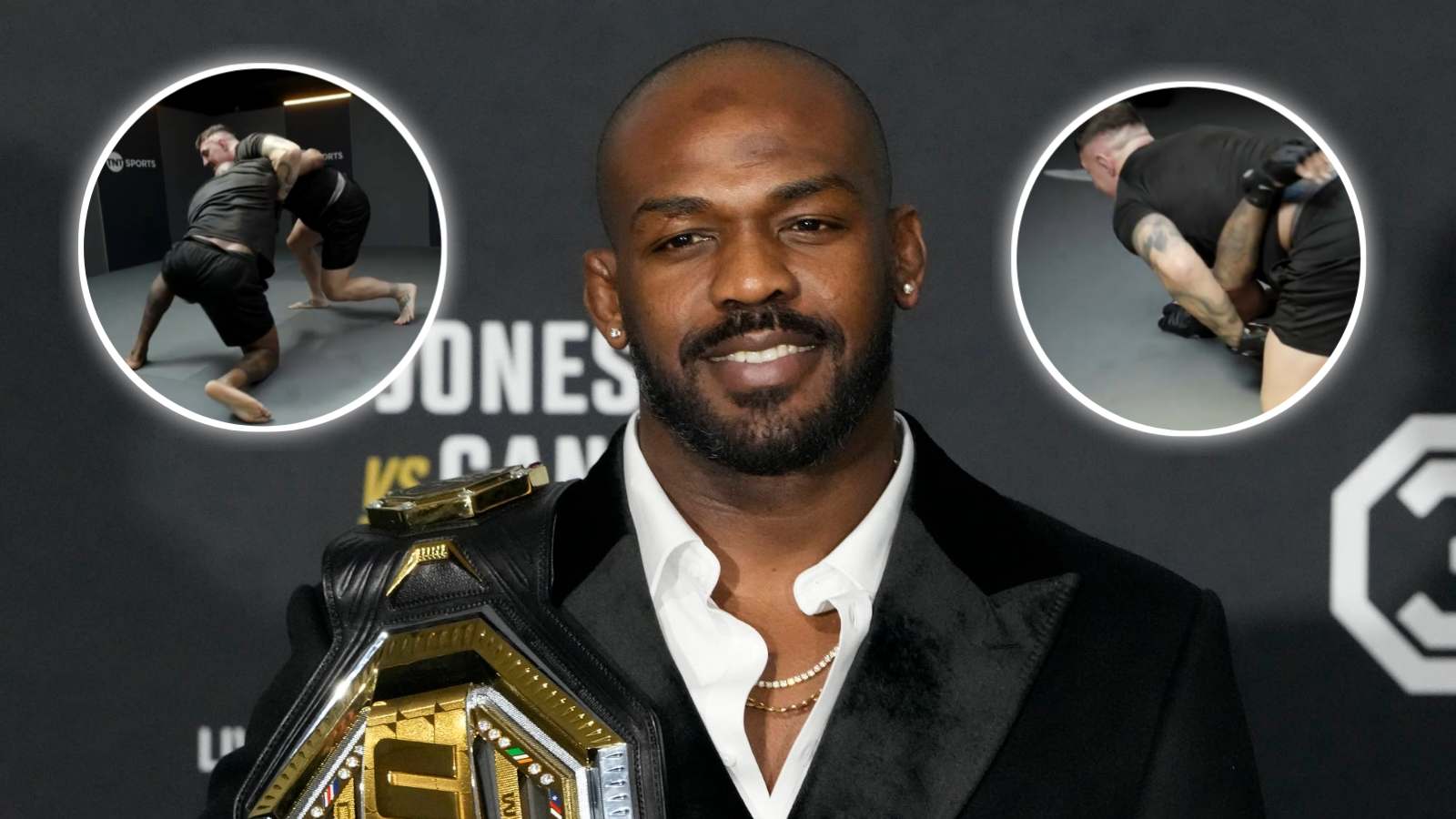 “I’m focusing on GOAT things…” Jon Jones finally comments on Tom Aspinall using ‘UK wrestling’ against rugby player