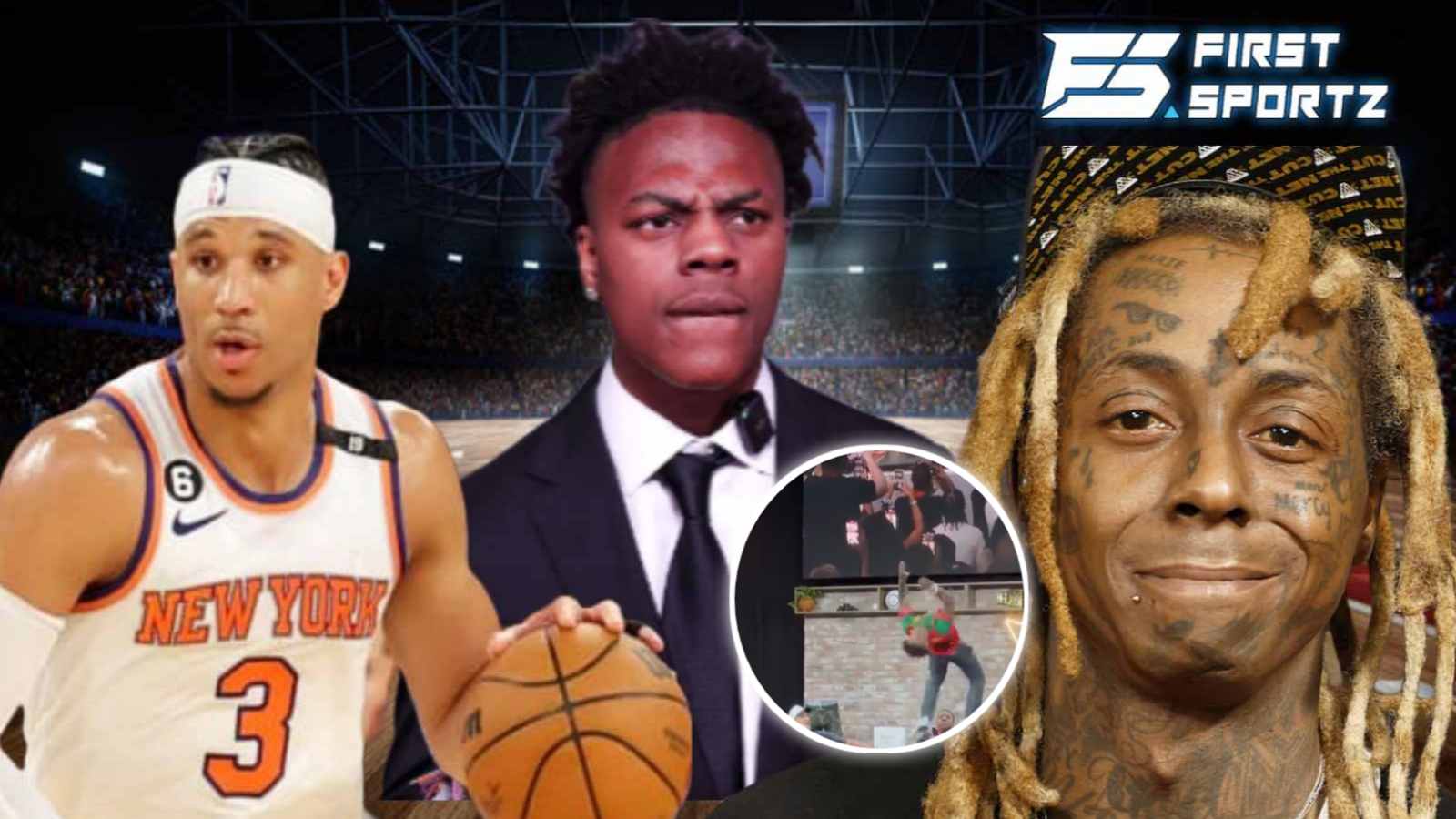 (Video) IShowSpeed freaks out Lil Wayne and NBA star Josh Hart with insane backflip