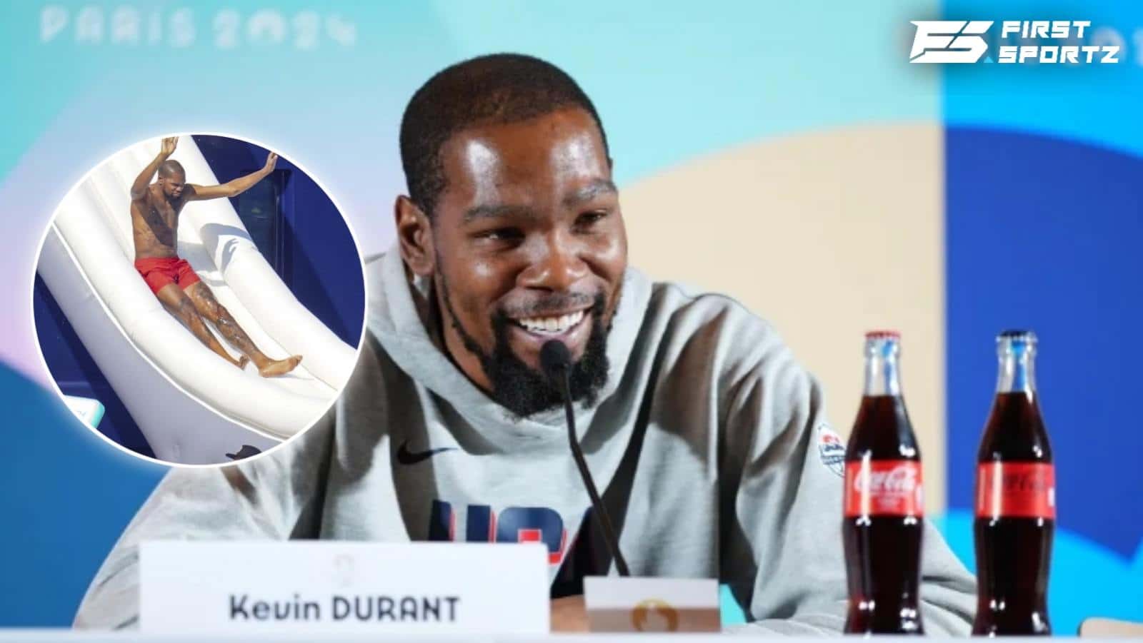 Kevin Durant going ‘Weee’ on water slide at vacation after Paris Olympics has fans in splits