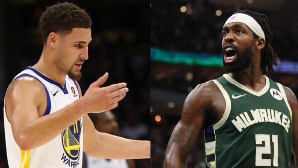 Klay Thompson and Patrick Beverley