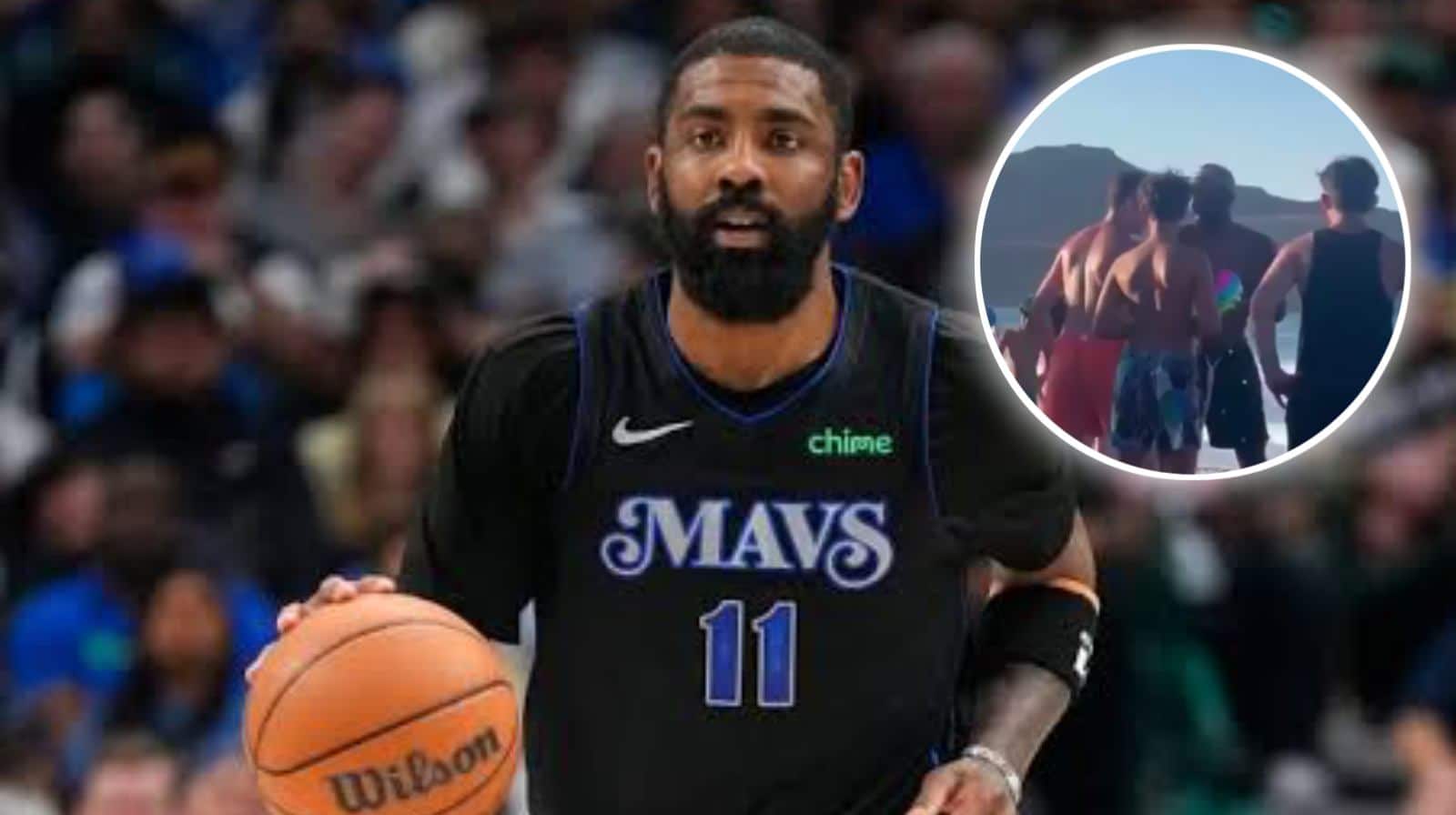 Kyrie Irving goes VIRAL for giving basketball lessons to kids at beach in Greece