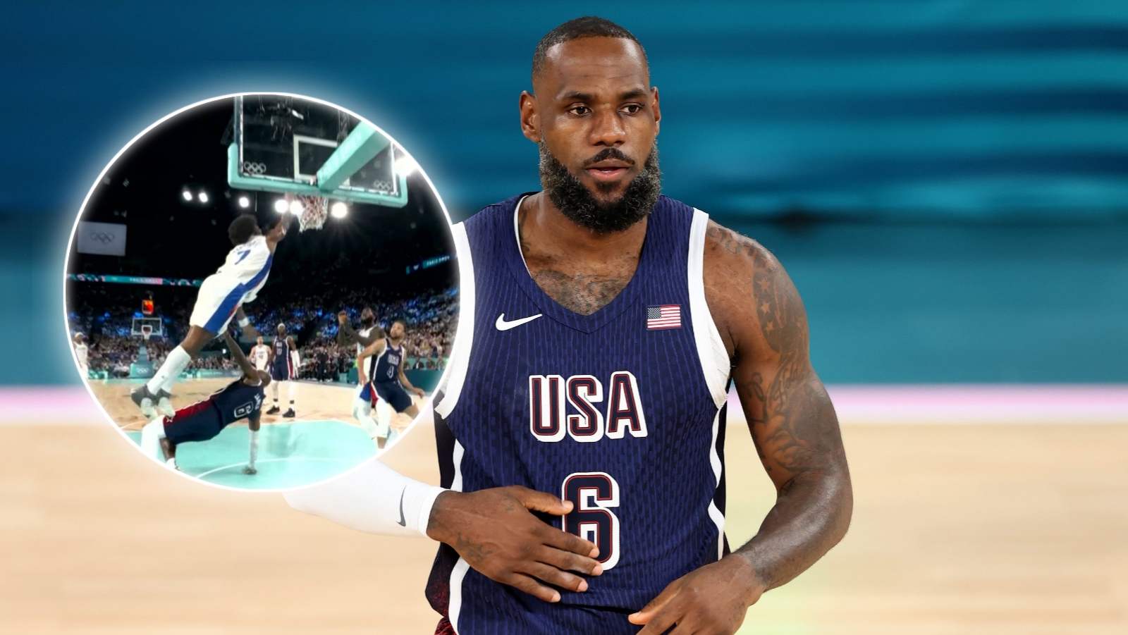 VIDEO: LeBron James gets VIOLENTLY dunked on at Paris Olympics finals against France; fans go wild