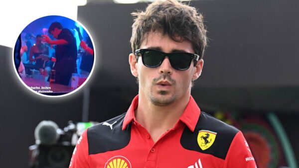 Charles Leclerc (via IMAGO), Leclerc partying in Ibiza (via @Cl16__FanpageFr/X)