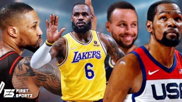 Damian Lillard, LeBron James, Stephen Curry and Kevin Durant