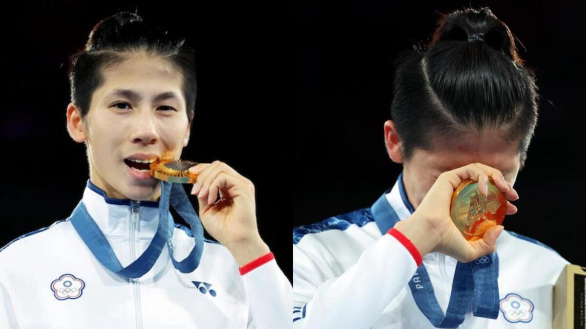 Lin Yu-Ting after winning the gold medal at the Paris Olympics