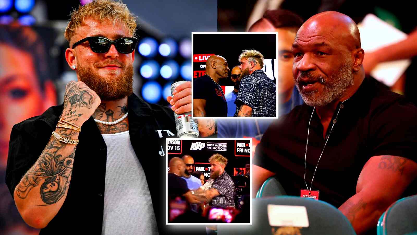 Video: Mike Tyson and Jake Paul trade gimmicky laughs and shoves in New York staredown after presser