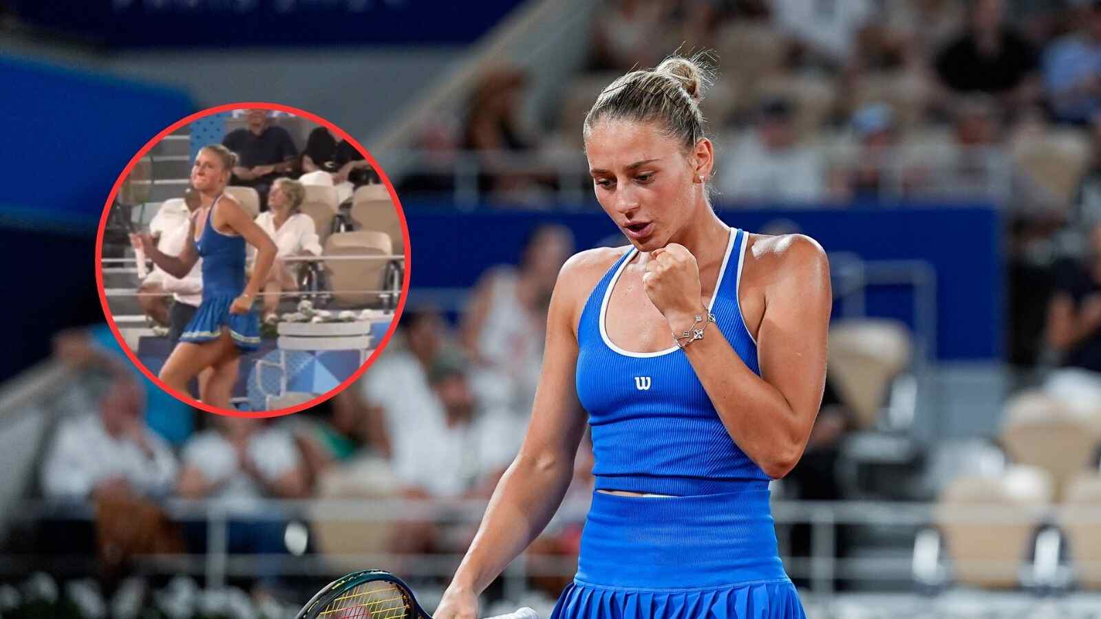 WATCH: Marta Kostyuk dances to Bruno Mars’ ‘Uptown Funk’ during her match against Donna Vekic at the Paris Olympics