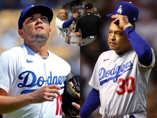 Miguel Rojas and Dave Roberts [Image Credit: LA Times/X/NBC Los Angeles]