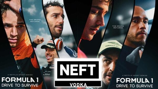 Netflix's Formula 1 DTS Poster (via Netflix), NEFT Vodka (in square) (via neftvodka.com)