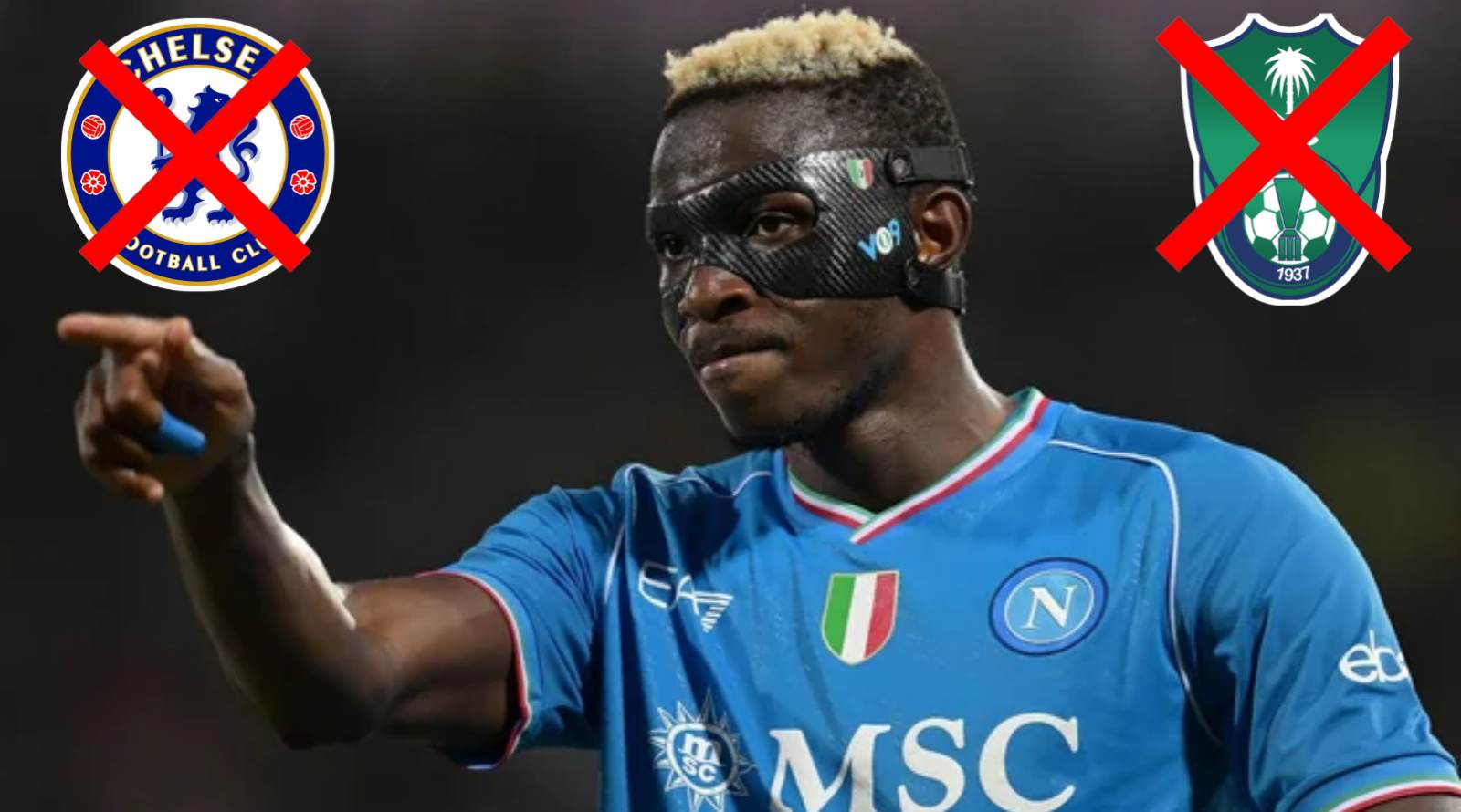 Napoli exclude Victor Osimhen from Serie A squad and strips player of No.9 after failing to force a move to Chelsea or Saudi Arabia 