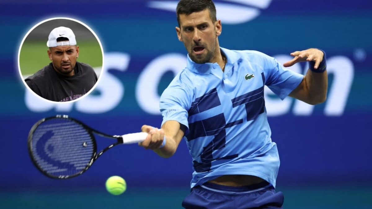 Novak Djokovic, (in circle) and Nick Kyrgios (via ATP/Imago)