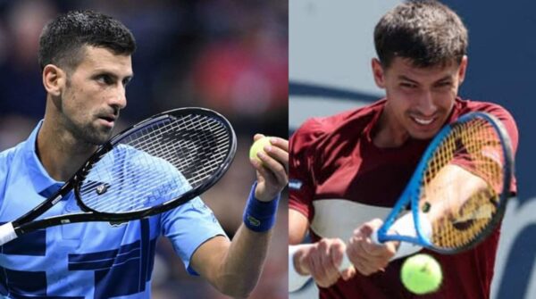 Novak Djokovic and Alexei Popyrin (via Getty Images/Imago)