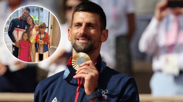 Novak Djokovic with his family