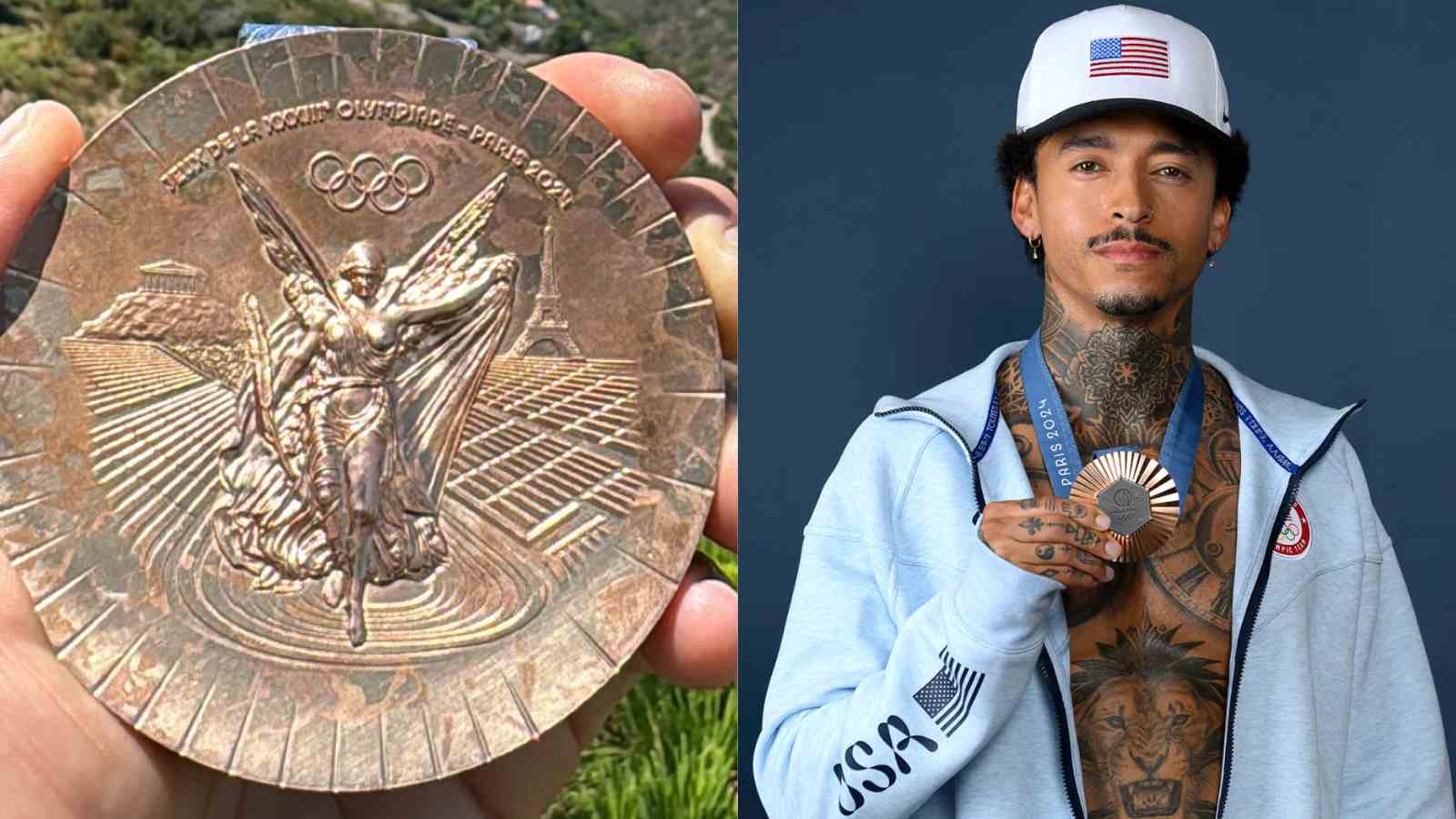 Paris Olympics medal made of Eiffel Tower EXPOSED in viral video of winning athlete Nyjah Huston