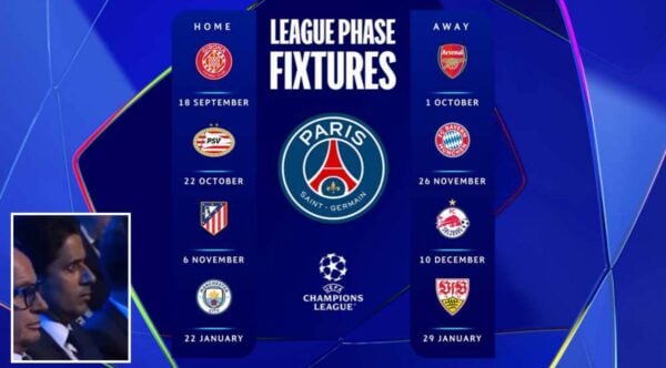 Paris Saint-Germain fixtures