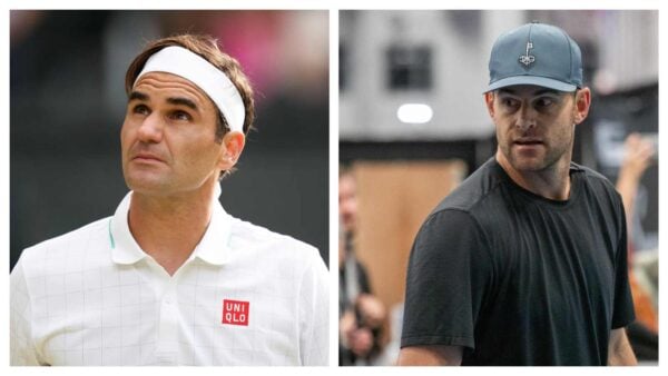 Roger Federer(L), Andy Roddick(R)