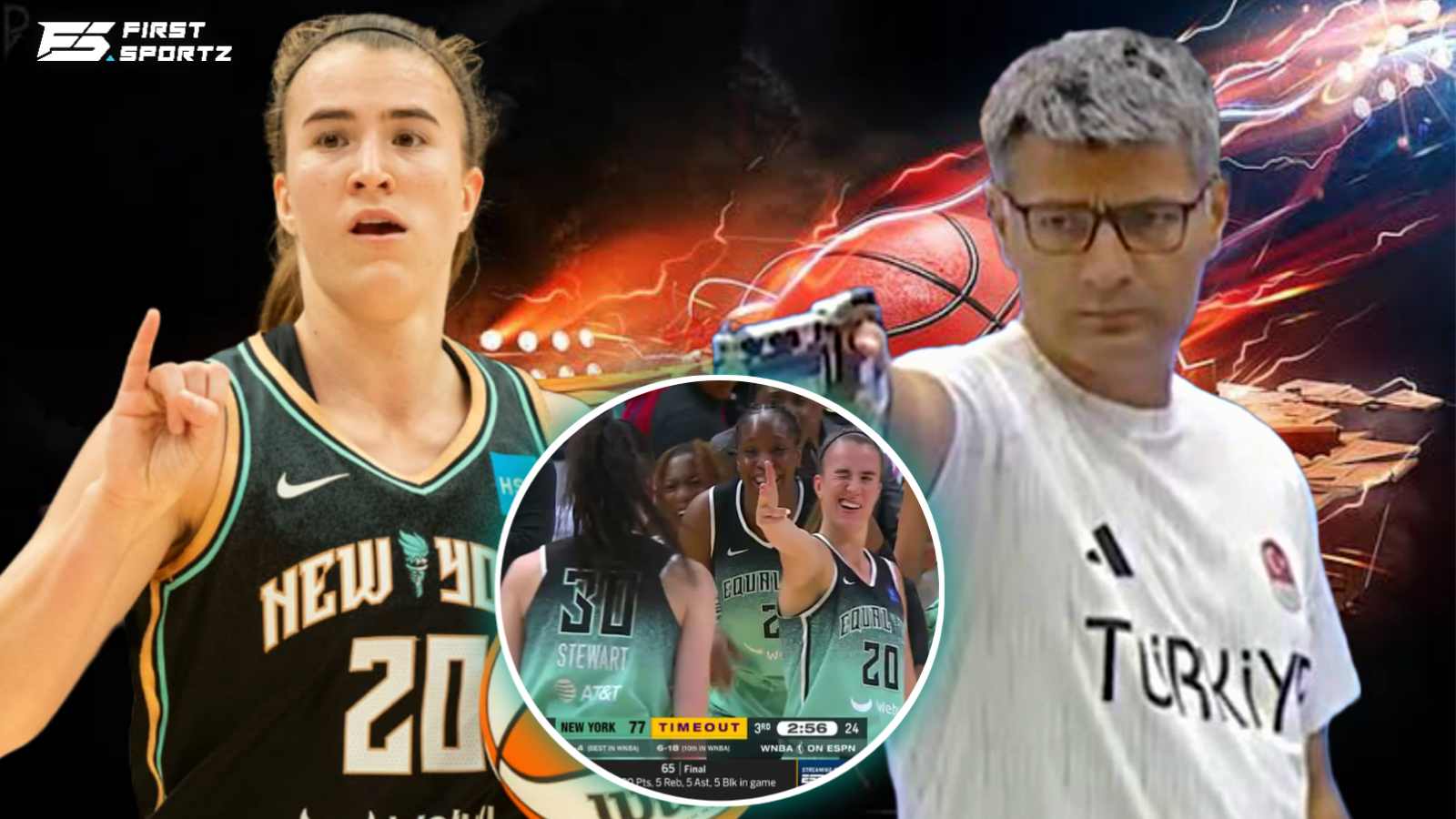 “This is so corny” – Sabrina Ionescu hits VIRAL Olympics shooter Yusuf Dikec pose after WNBA teammate’s three-pointer; fans react