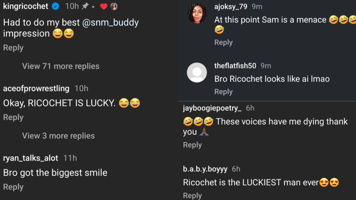 Samantha Irvin's Instagram comments