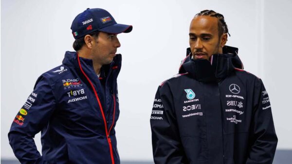 Sergio Perez and Lewis Hamilton (via IMAGO)