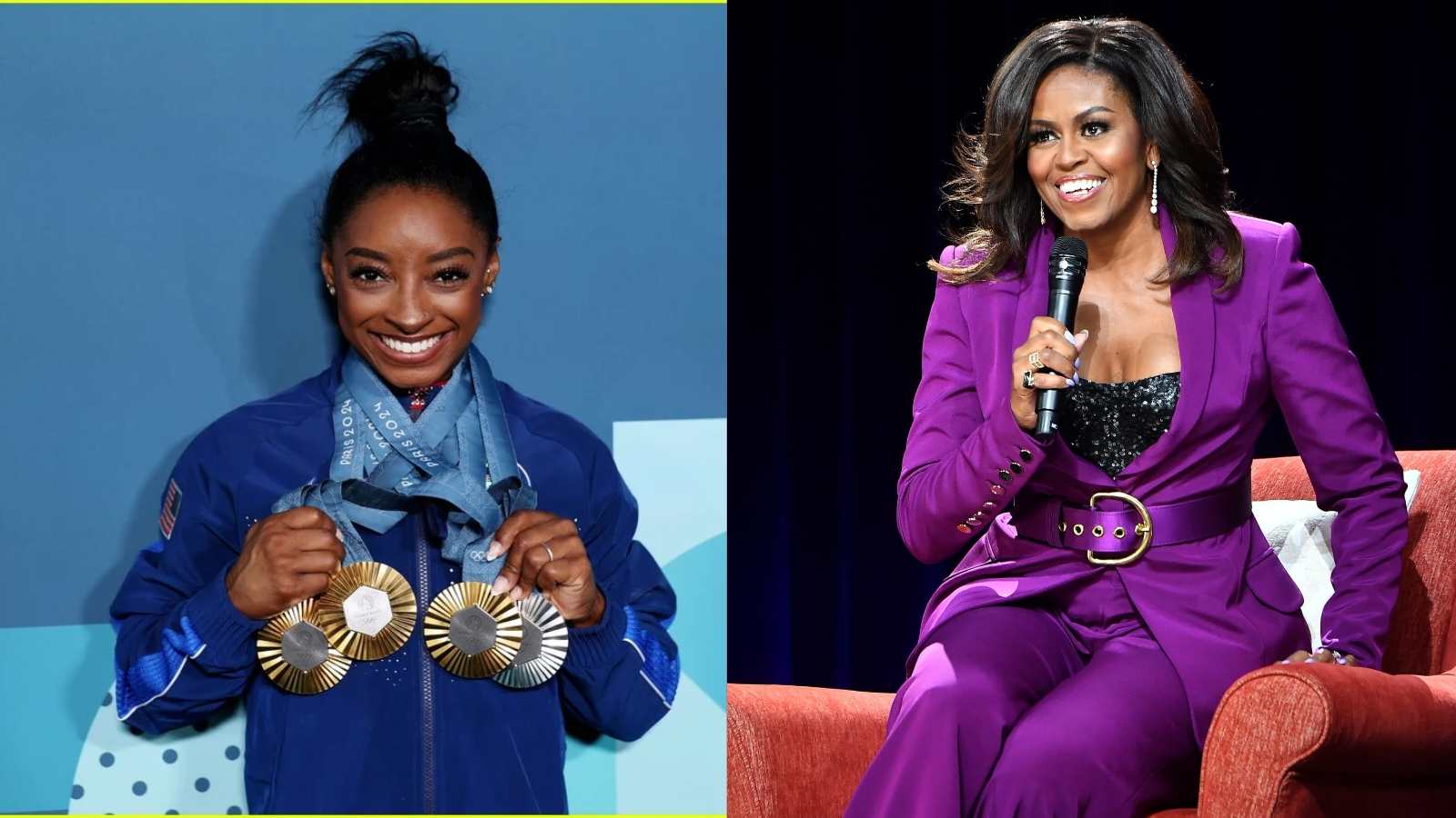 Michelle Obama ‘fangirls’ over Simone Biles and Jordan Chiles ICONIC bow-down to Brazilian rival at Paris Olympics