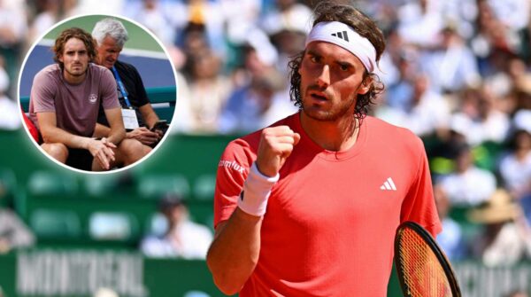 Stefanos Tsitsipas with father Apostolos Tsitsipas