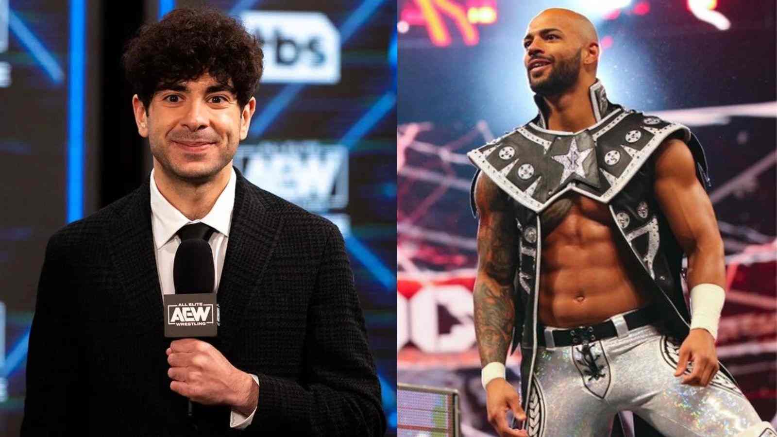 Ricochet reacts for the first time after Tony Khan welcomes him to AEW following his surprise debut at All In 