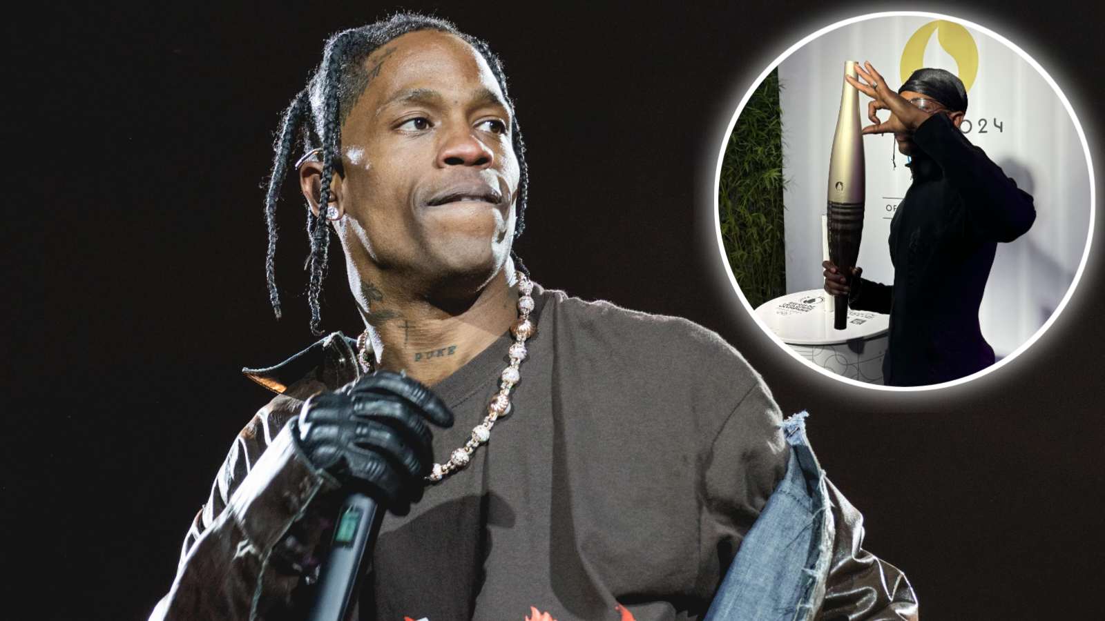 Travis Scott goes VIRAL for getting to hold Paris Olympics torch