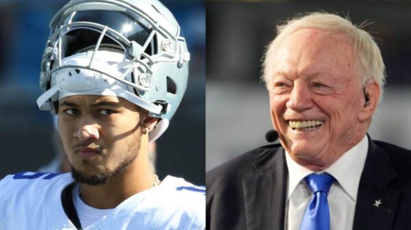 Trey Lance and Jerry Jones