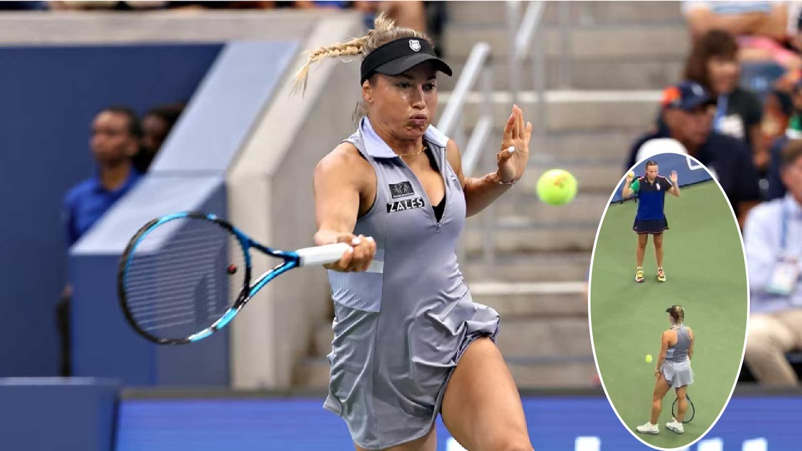 (Video) Yulia Putintseva stands still while ball girl throws balls for her during her defeat to Jasmine Paolini at 2024 US Open