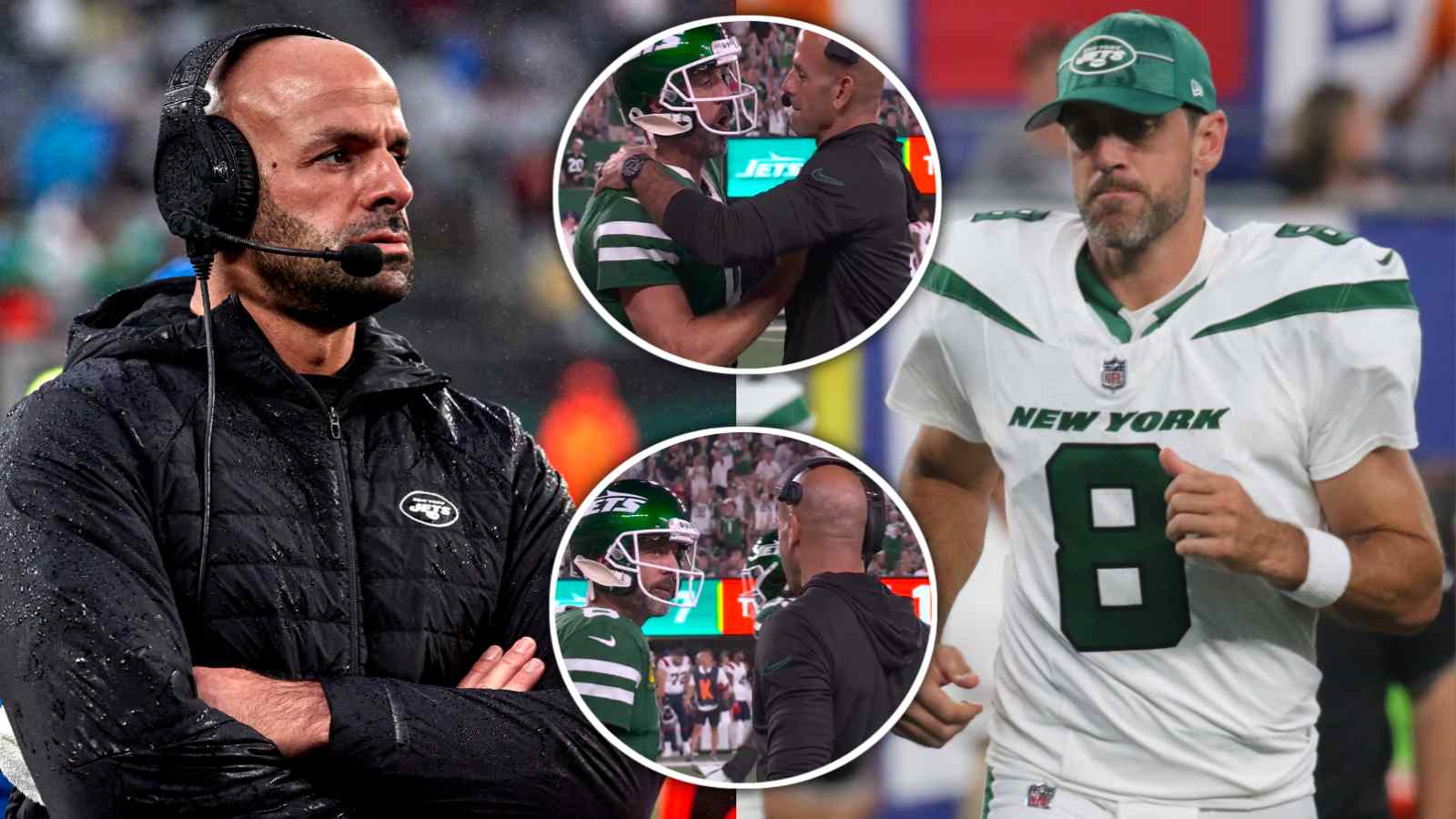 (Video) Aaron Rodgers gives Robert Saleh a death stare after pushing him away leaving question marks about harmony in Jets camp