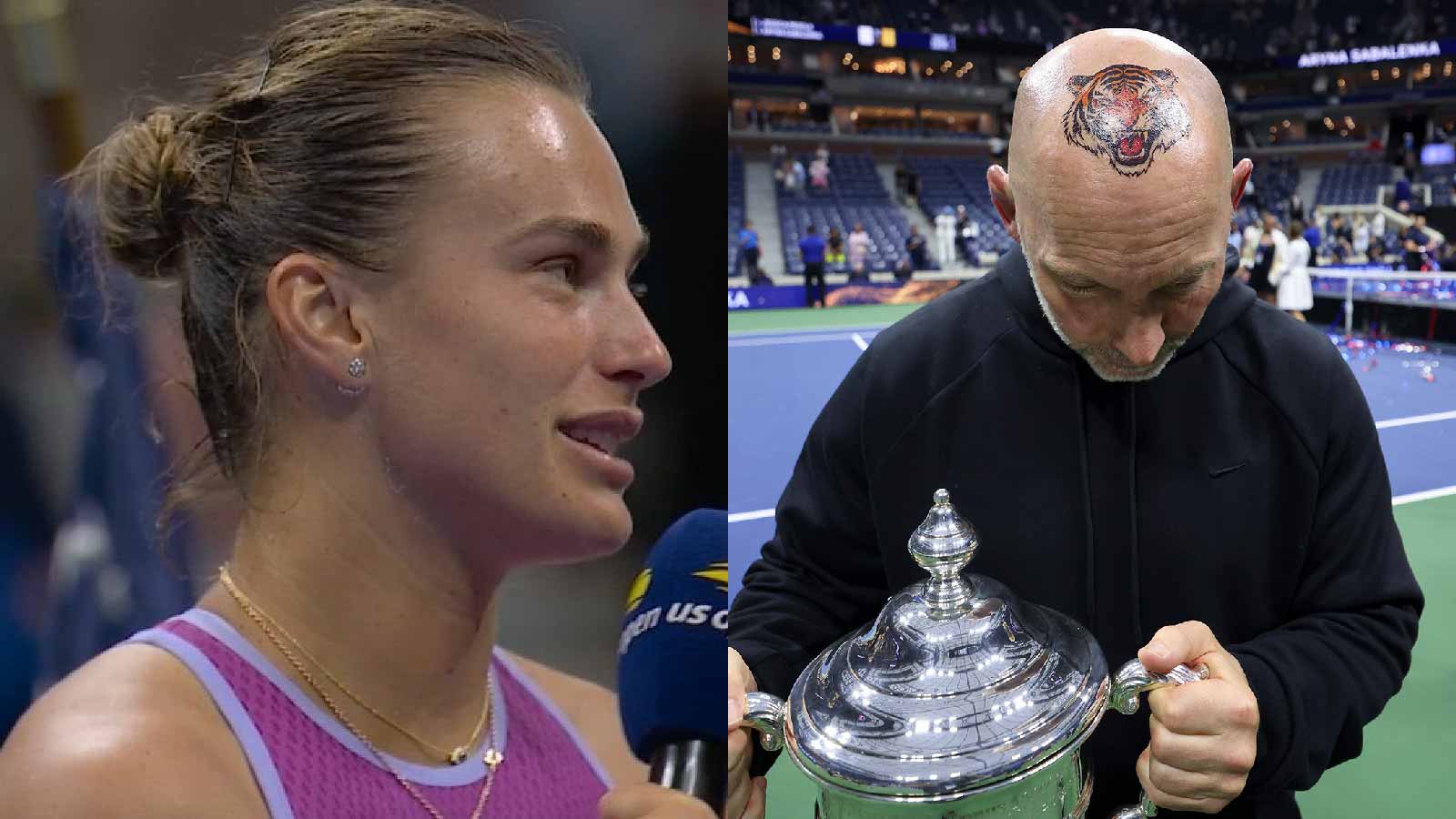 Aryna Sabalenka explains Jason Stacy’s tiger tattoo on his forehead, says she wanted it a bit lower