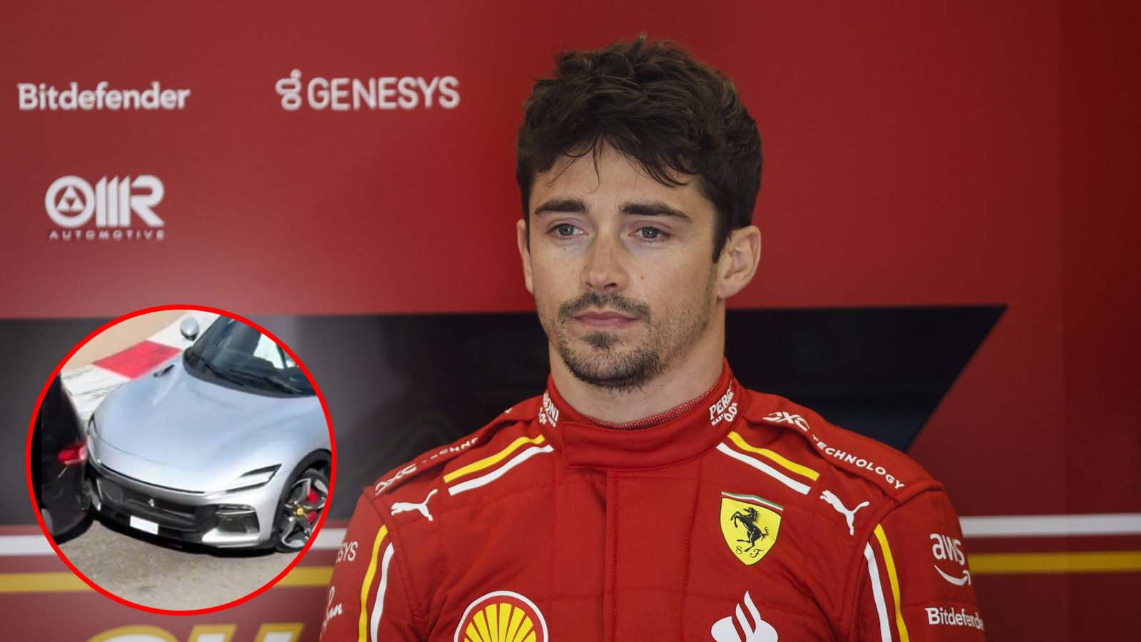 (Video) Charles Leclerc caught during EMBARRASSING fender-bender Moment in $400,000 Ferrari Purosangue