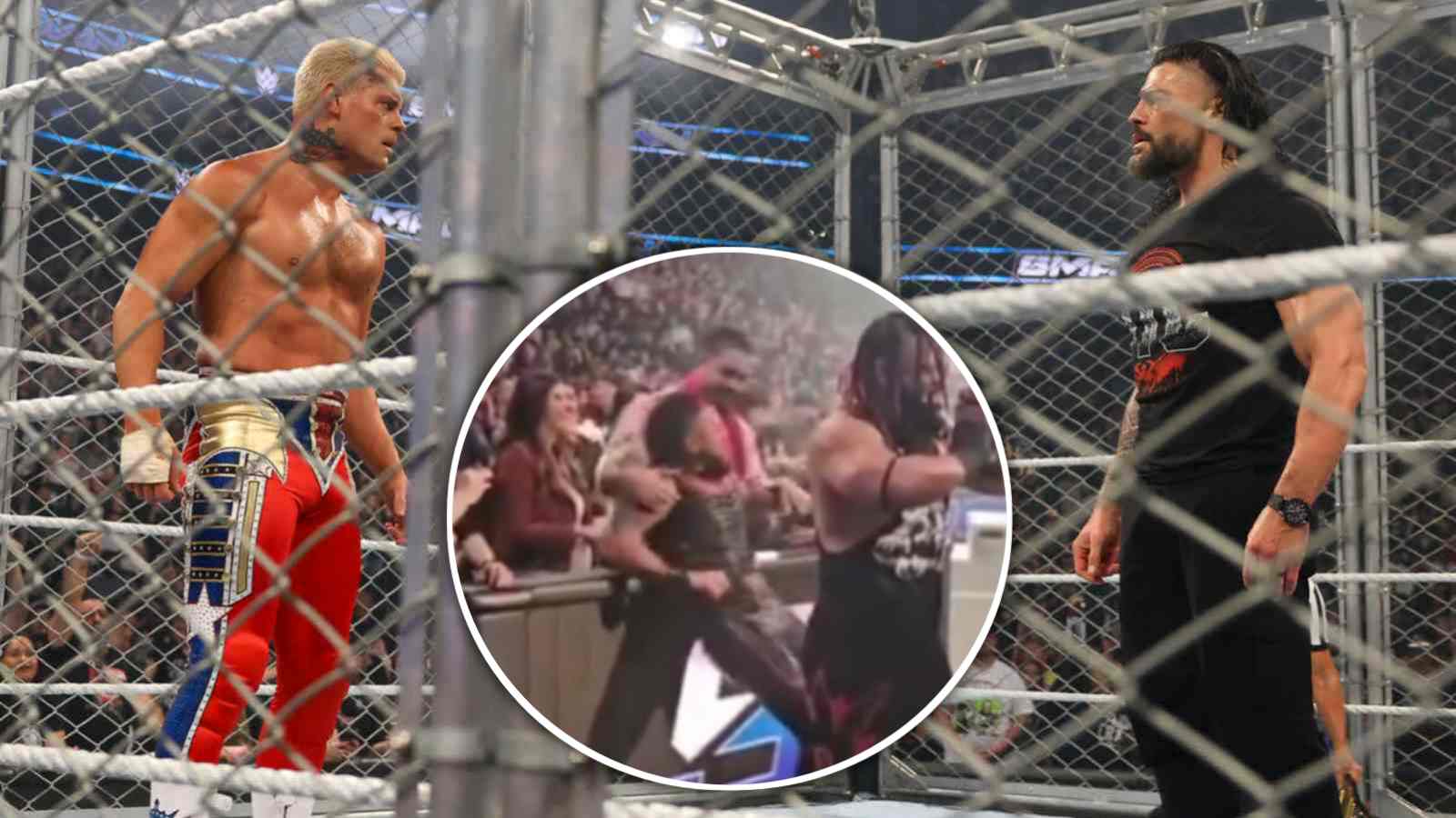 Video: Unseen footage of Bloodline member unable to stand getting help from a fan after suffering beatdown by Roman Reigns and Cody Rhodes 