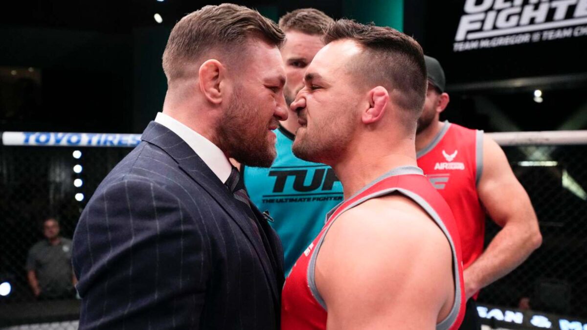 Conor McGregor and Michael Chandler face-off