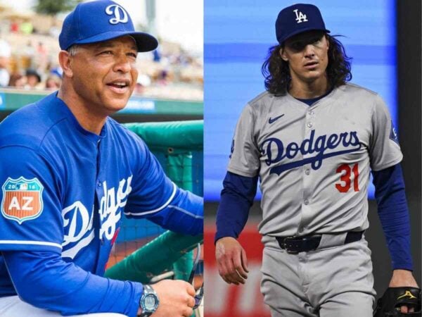 Dave Roberts and Tyler Glasnow [Image Credit: The New Yorker/Dodger Insider]