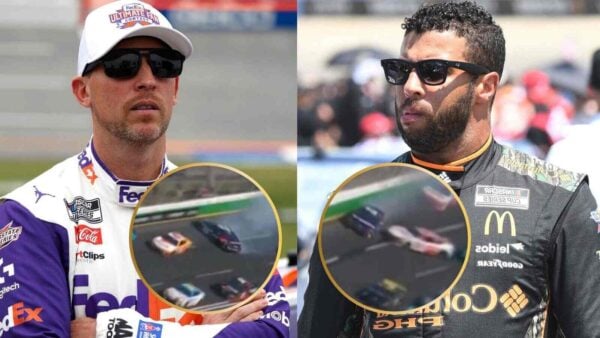 Denny Hamlin and Bubba Wallace wrecked at Atlanta