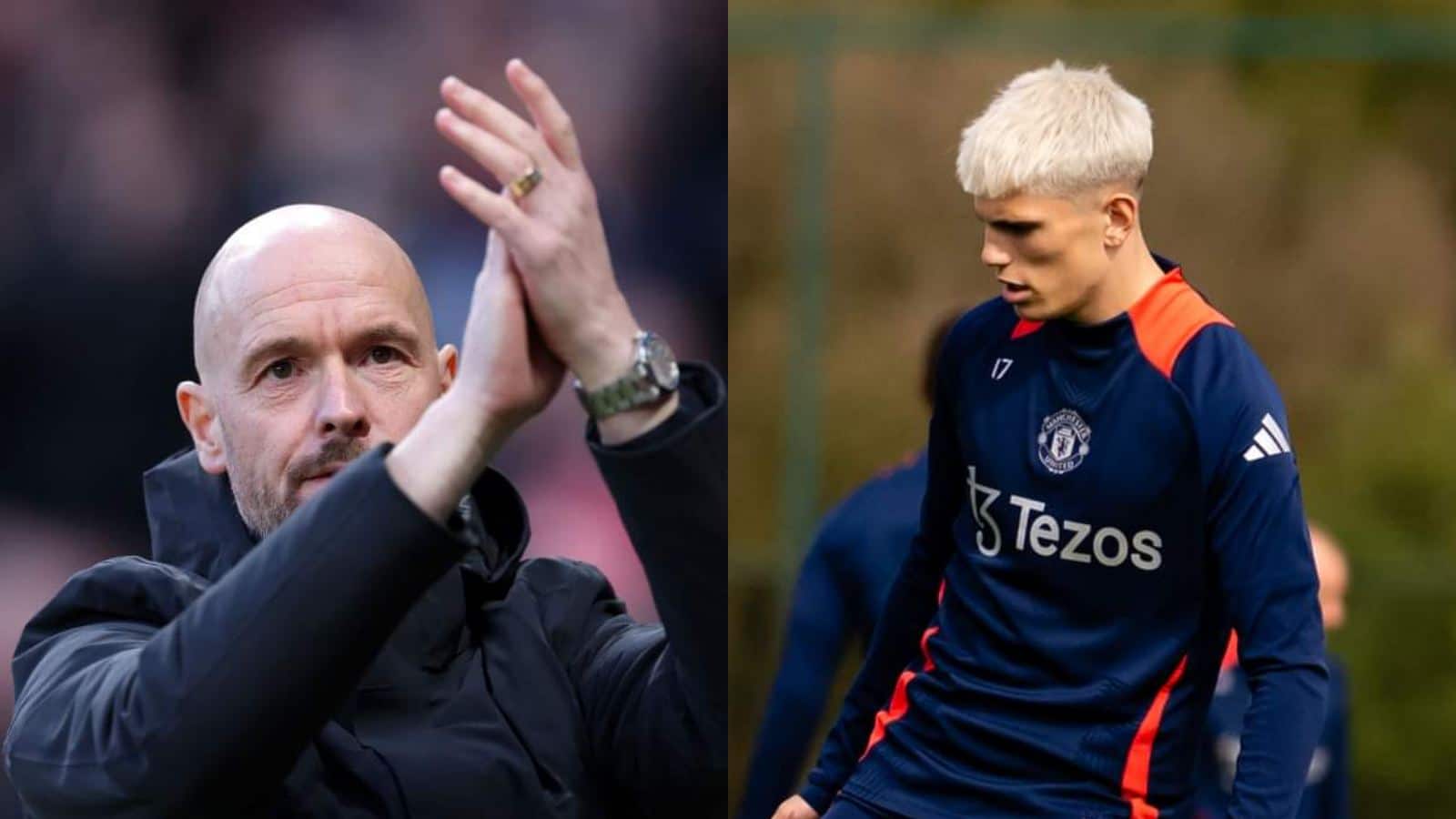 “He’s so insecure”- Fans react as Man United boss Erik ten Hag drops Alejandro Garnacho from Premier League squad days after liking tweet of Cristiano Ronaldo speaking against him