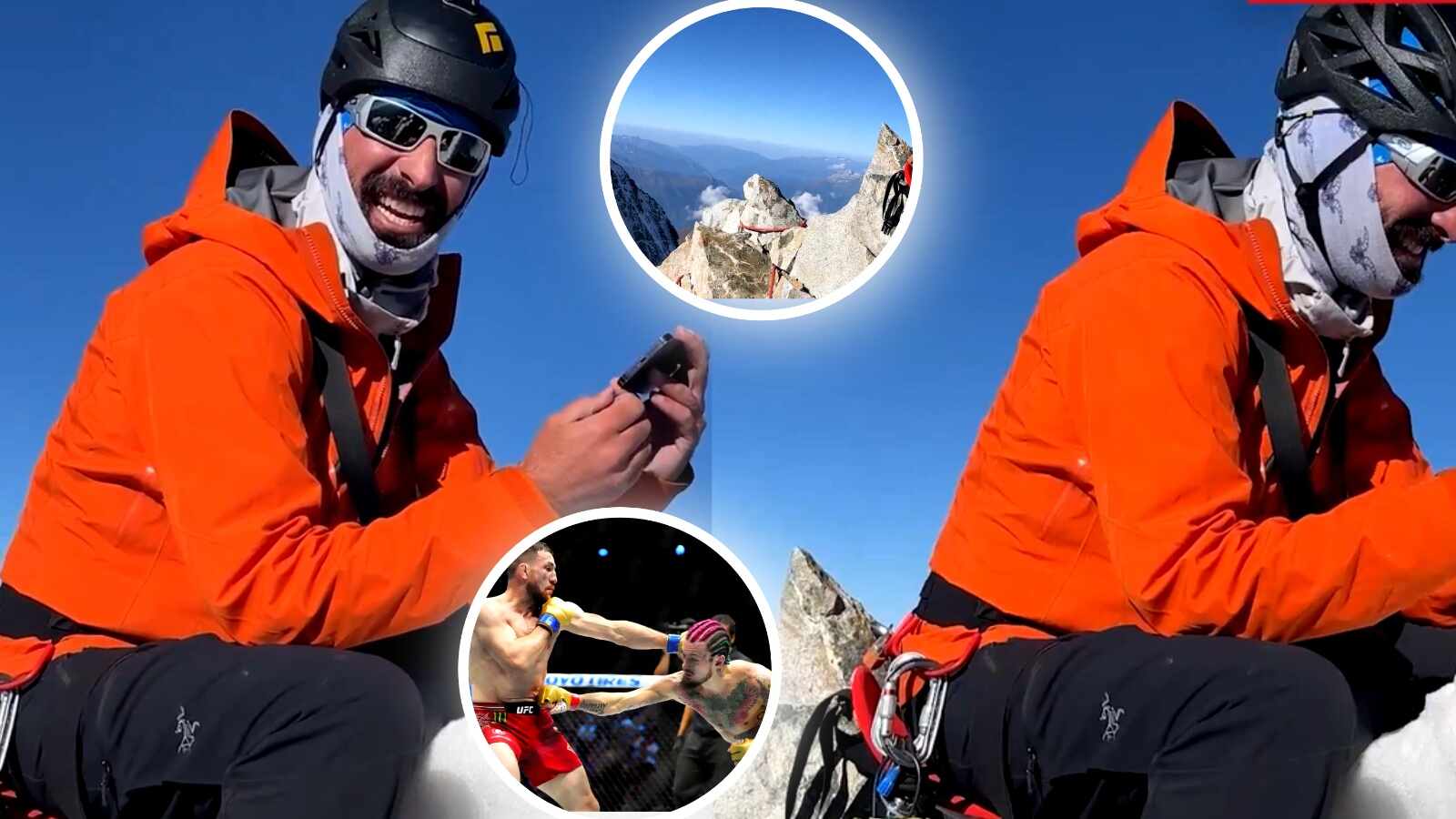 UFC 306 at 15,000 ft! Super fan watches countryman Merab Dvalishvili fight for title from top of mountain