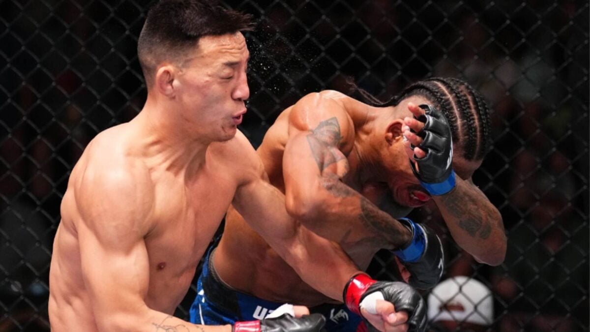 Fight fans react to Chris Padilla's elbow strike which caused a brutal injury to Rongzhu's eye