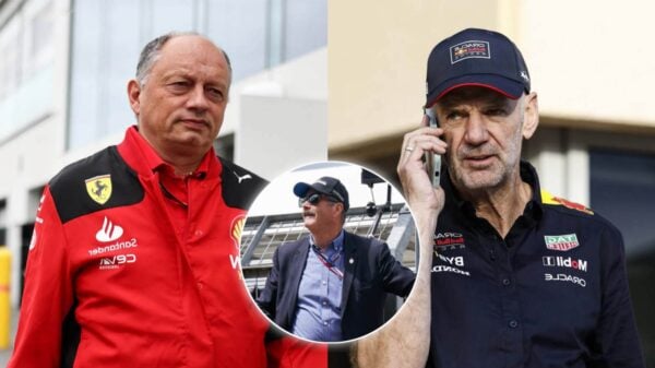 Fred Vasseur, Adrian Newey and Nigel Mansell