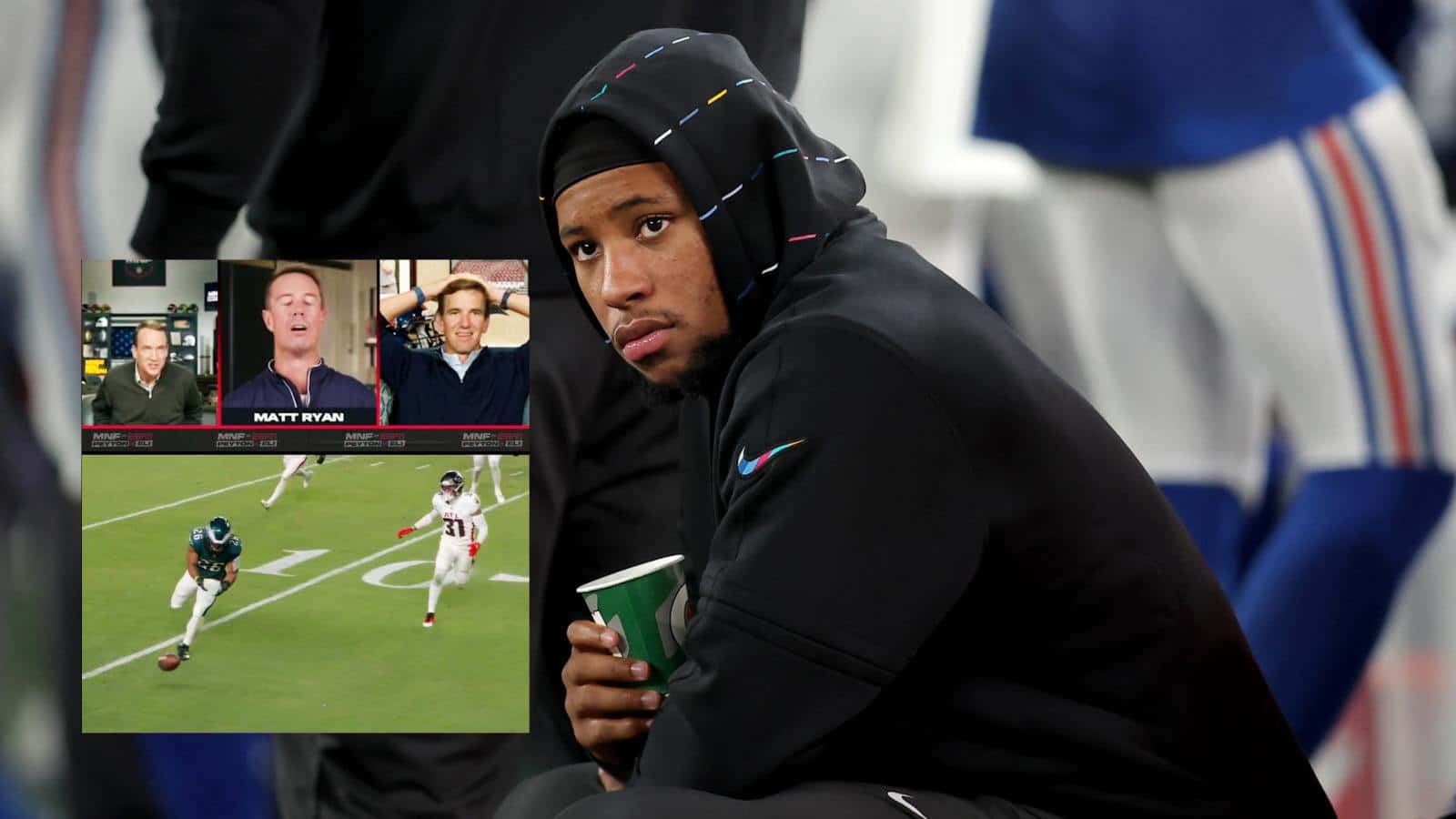 ‘Frustrated’ Peyton Manning loses his mind over Saquon Barkley missing the easiest of catches from Jalen Hurts