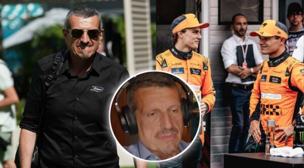 Guenther Steiner and Oscar Piastri with Lando Norris