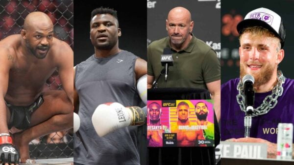 Jake Paul calls out Dana White for not making Jon Jones vs. Francis Ngannou (via Imago)