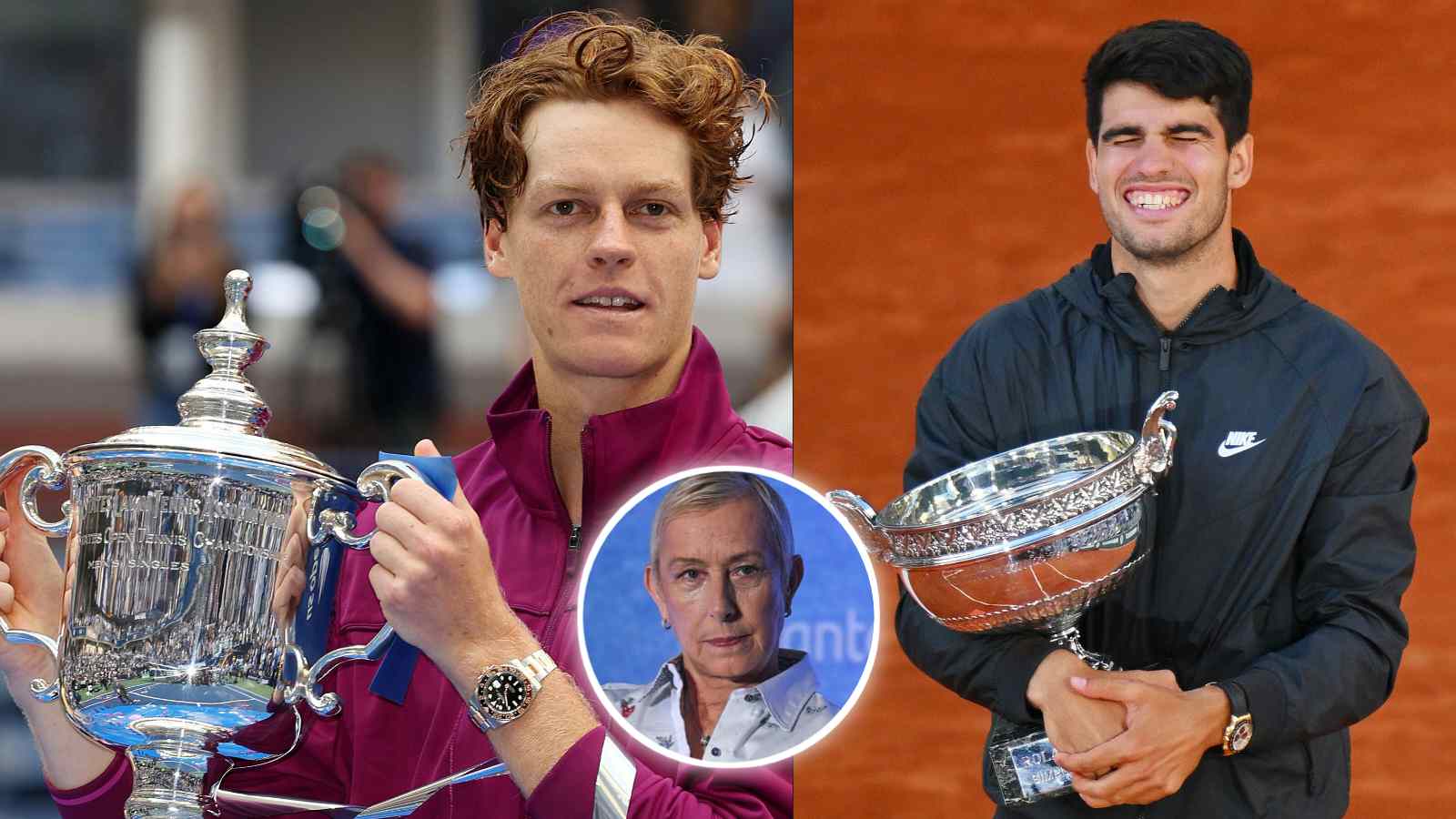 Martina Navratilova predicts how many Grand Slams Jannik Sinner and Carlos Alcaraz will win after successful 2024 campaigns