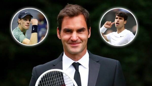 Jannik Sinner, Roger Federer, Carlos Alcaraz